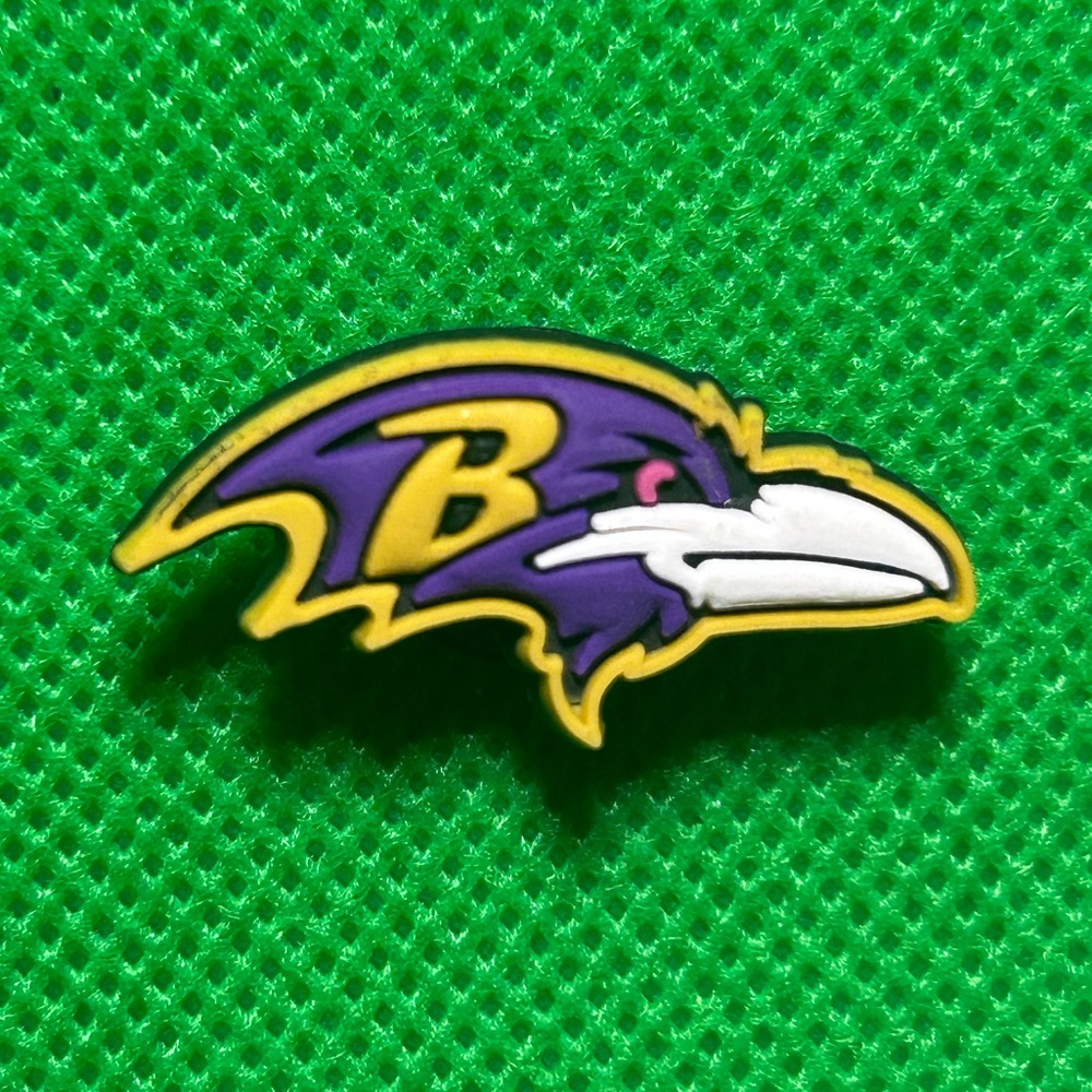 🌼 (5/$10 or 10/$15) NEW “NFL” Fun Croc Shoe Charm Collection Baltimore Ravens